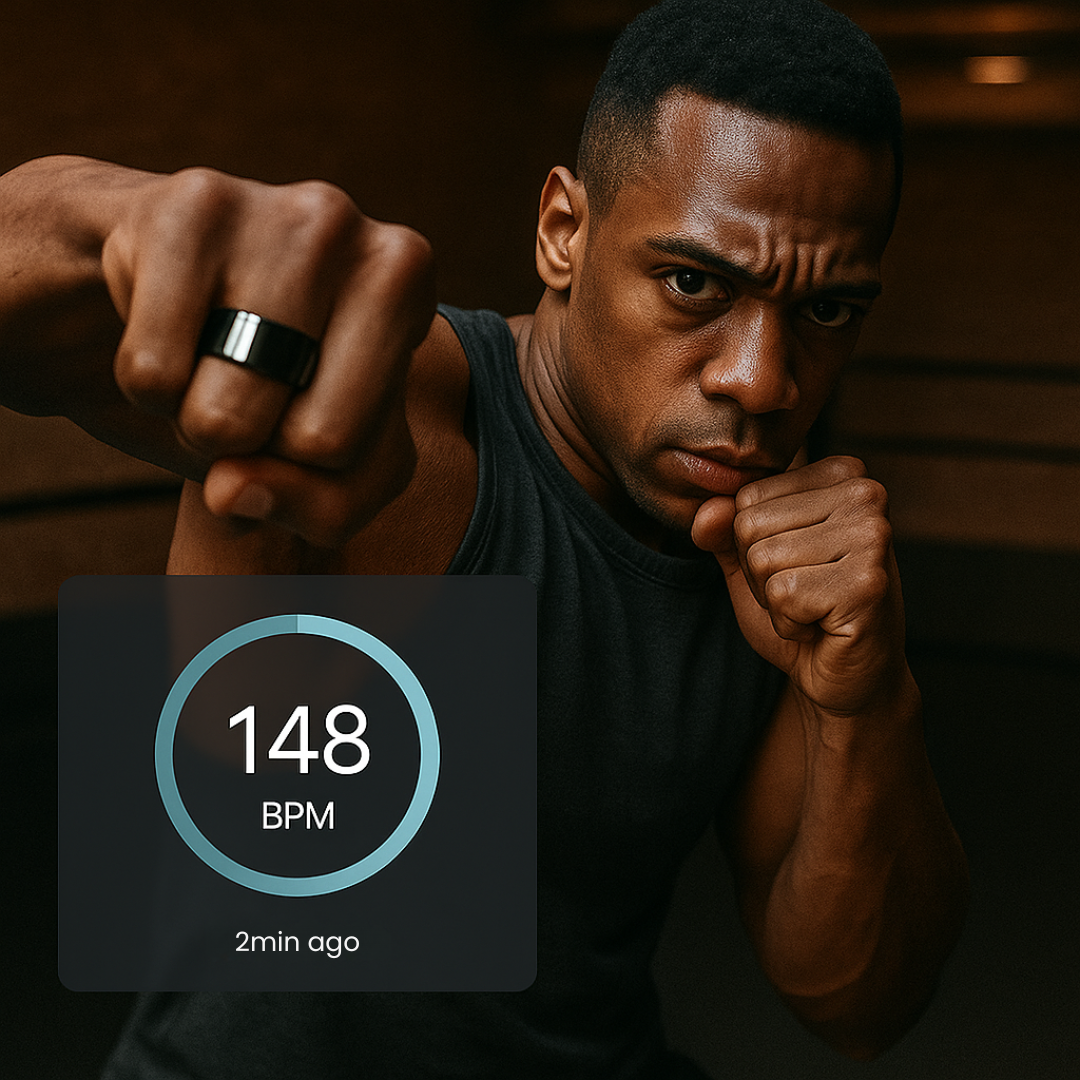smart ring boxing heart rate black