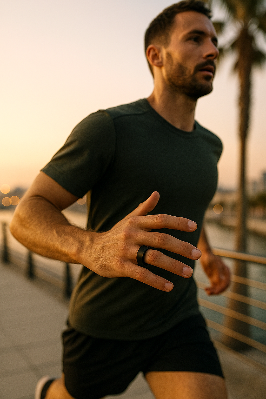 running sport smart ring black