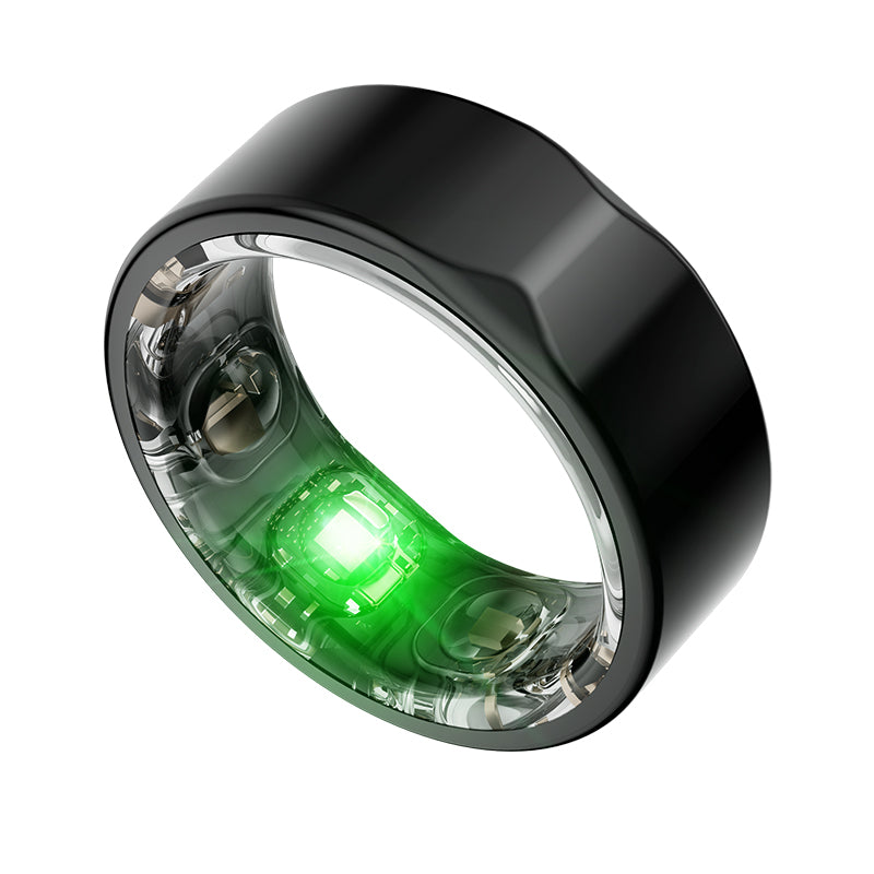 smart ring black titanium made luxury